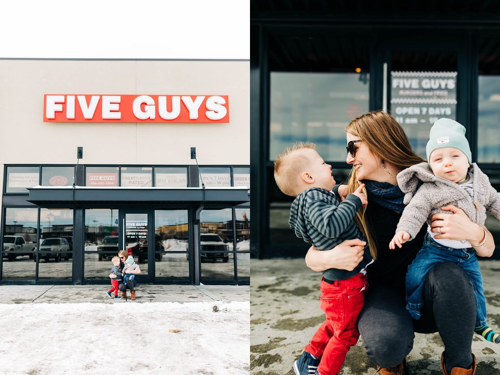 mom and sons at billings montana five guys