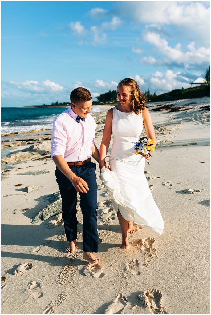 bride and groom wedding day in the bahamas