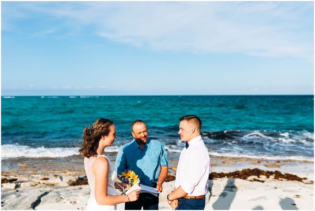 wedding ceremony on green turtle cay in the bahamas