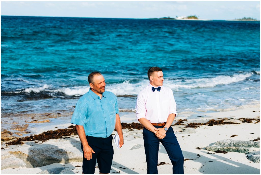 groom seeing bride for the first time in a caribbean wedding ceremony