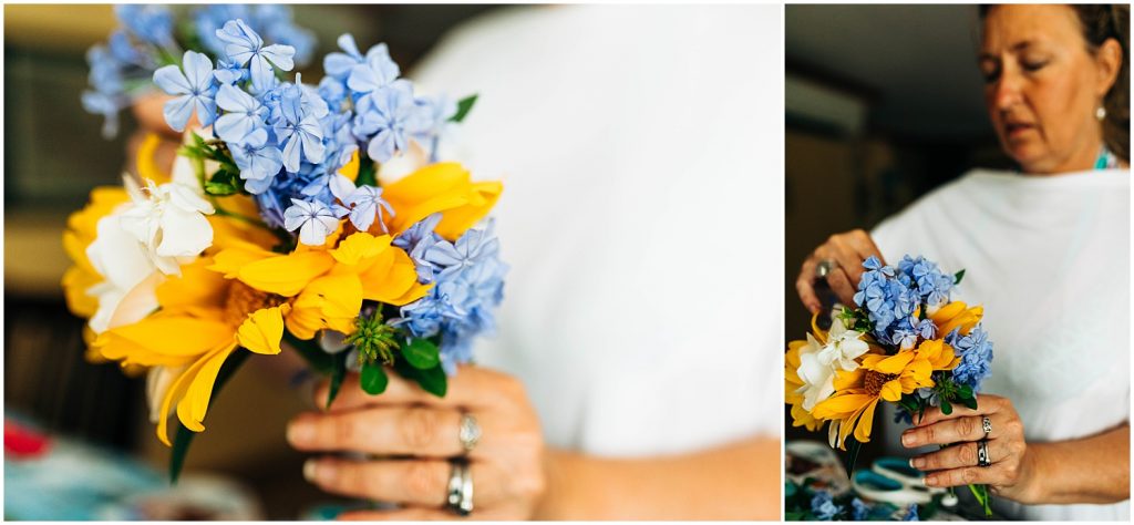 floral bouquet for a wedding on green turtle cay in the bahamas