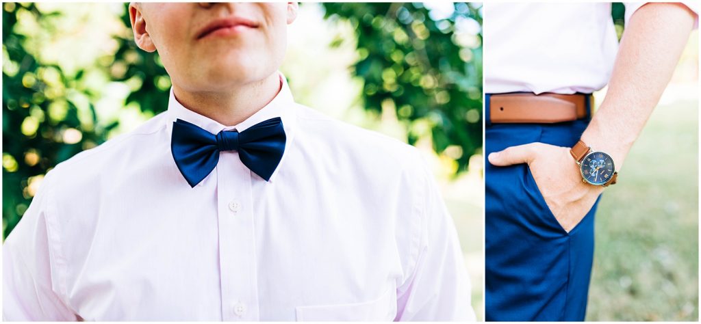 groom details on wedding day in the caribbean