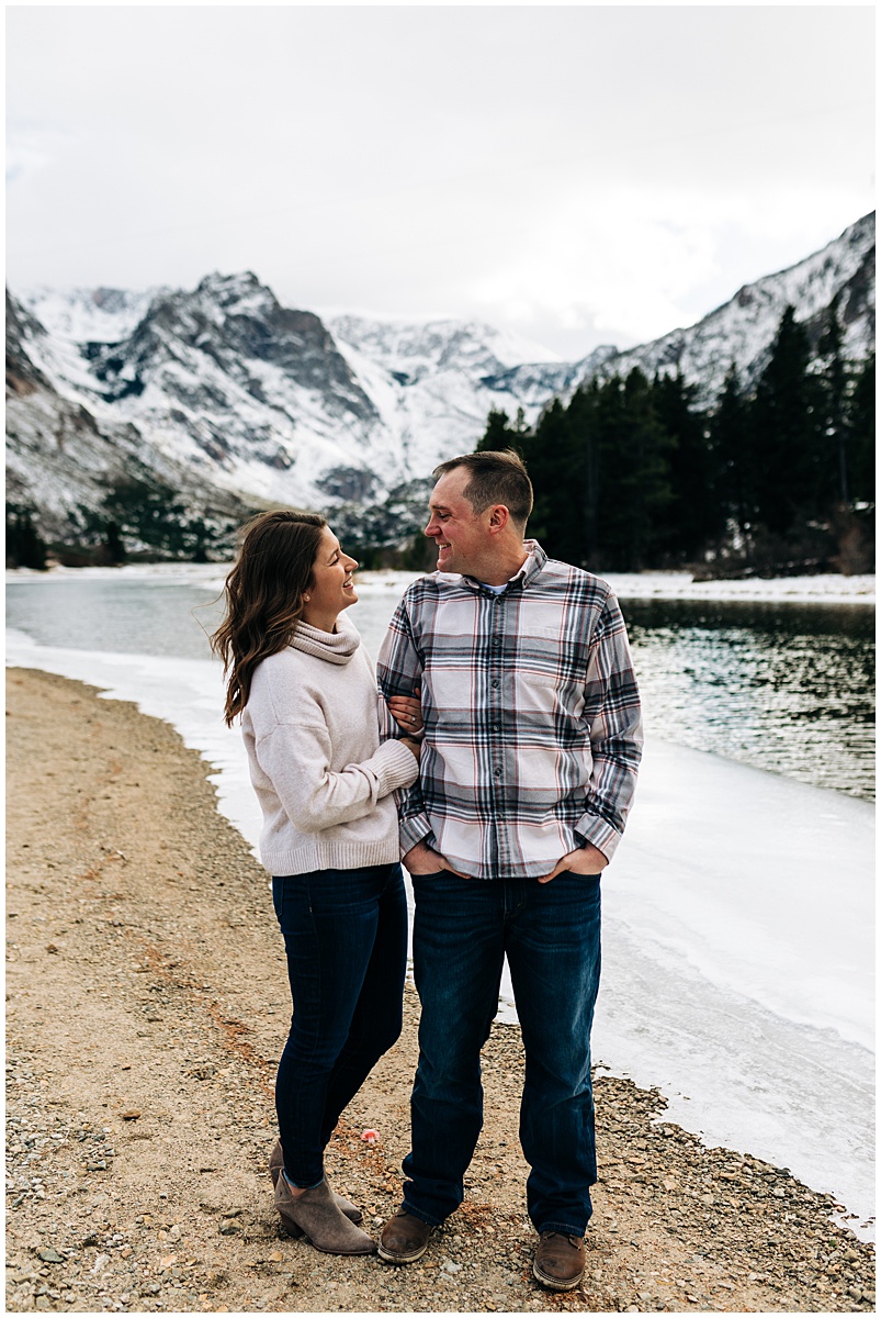 mountain lake engagement photos